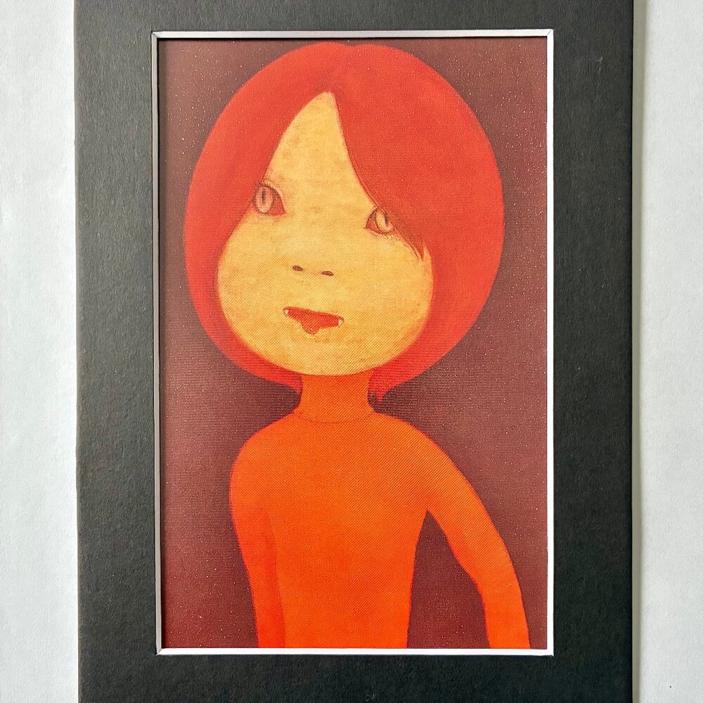 NWT ART PRINT WITH MAT: Night Cat, Yoshitomo Nara